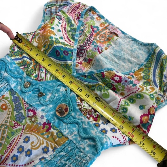 Vintage Y2K Patchwork Slip Dress Paisley Artsy Babydoll Bohemian Groovy Size M - Picture 7 of 8